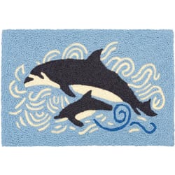 Jellybean 20 in. W X 30 in. L Multi-color Dolphin's Way Polyester Accent Rug