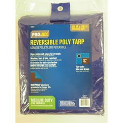Projex 20 ft. W X 40 ft. L Medium Duty Polyethylene Reversible Tarp Blue/Brown