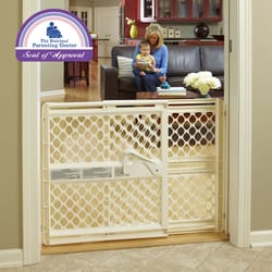 North States Ivory 26 in. H X 26-42 in. W Plastic Safety Gate