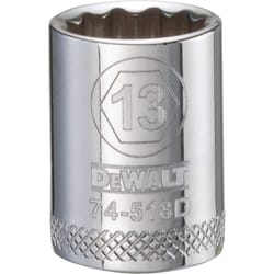 DeWalt 13 mm X 3/8 in. drive Metric 12 Point Socket 1 pc