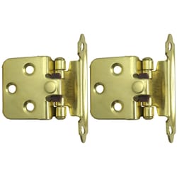 Laurey 1-5/8 in. W X 2-3/4 in. L Polished Brass Gold Steel Cabinet Hinge 2 pk