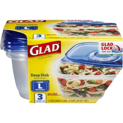 Glad 64 oz Clear Food Storage Container Set 3 pk