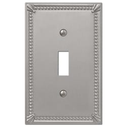 Amerelle Imperial Bead Brushed Nickel 1 gang Metal Toggle Wall Plate 1 pk