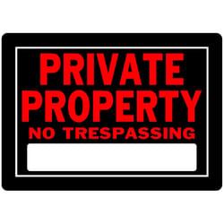 HILLMAN English Black No Trespassing Sign 10 in. H X 14 in. W