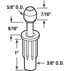 Prime-Line 5/8 in. D X 2 in. L Matte White Steel Bi-fold Door Top Wheel Guide 2 pc