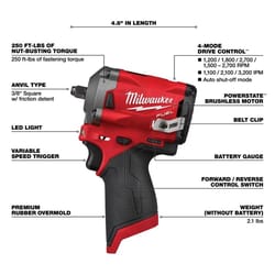 Milwaukee M12 FUEL 3/8 in. Cordless Brushless Stubby Impact Wrench Tool Only