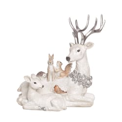 Transpac White Woodland Animals Figurine 8 in.