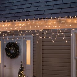 Celebrations Incandescent Mini Clear 300 ct Icicle Christmas Lights 17 ft.