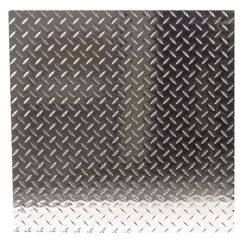 Garage Trash Can - Diamond Plate Aluminum