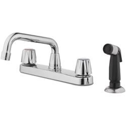 Oakbrook Collection Compression Two Handle Chrome Kitchen Faucet Side Sprayer Included