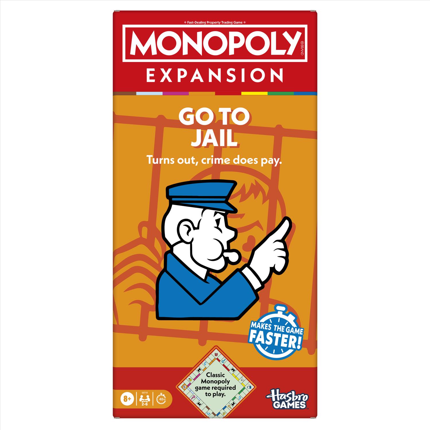 Hasbro Monopoly Go to Jail Boad Game Expansion