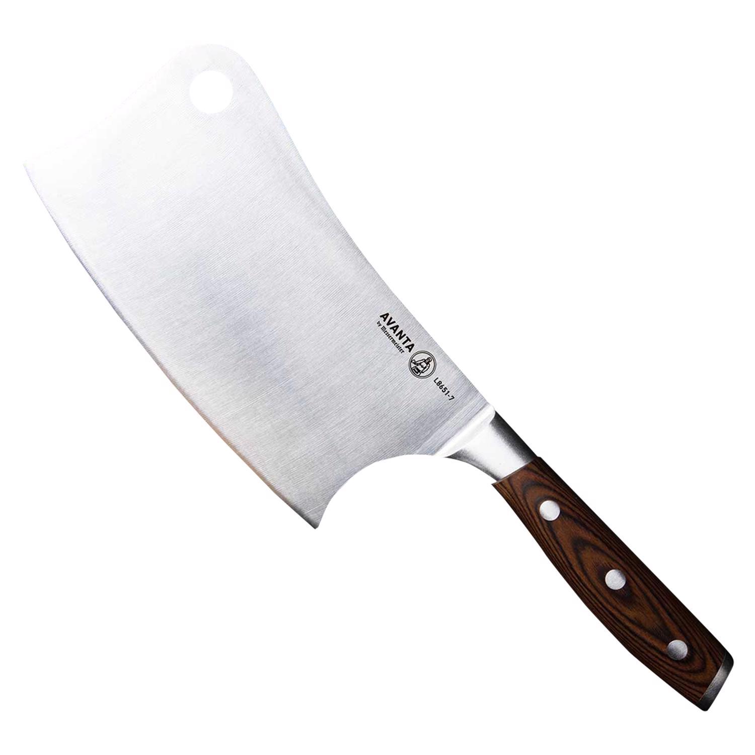 Messermeister Pro Series 7” Heavy Meat Cleaver - German X50 Stainless Steel  & NSF-Approved PolyFibre Handle - 15-Degree Edge, Rust Resistant & Easy to