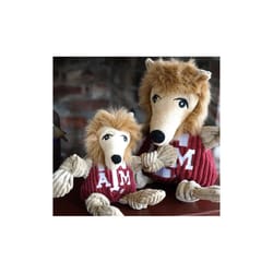 HuggleHounds Reveille Knottie Brown Texas A&M University Dog Toy Small 1 pk