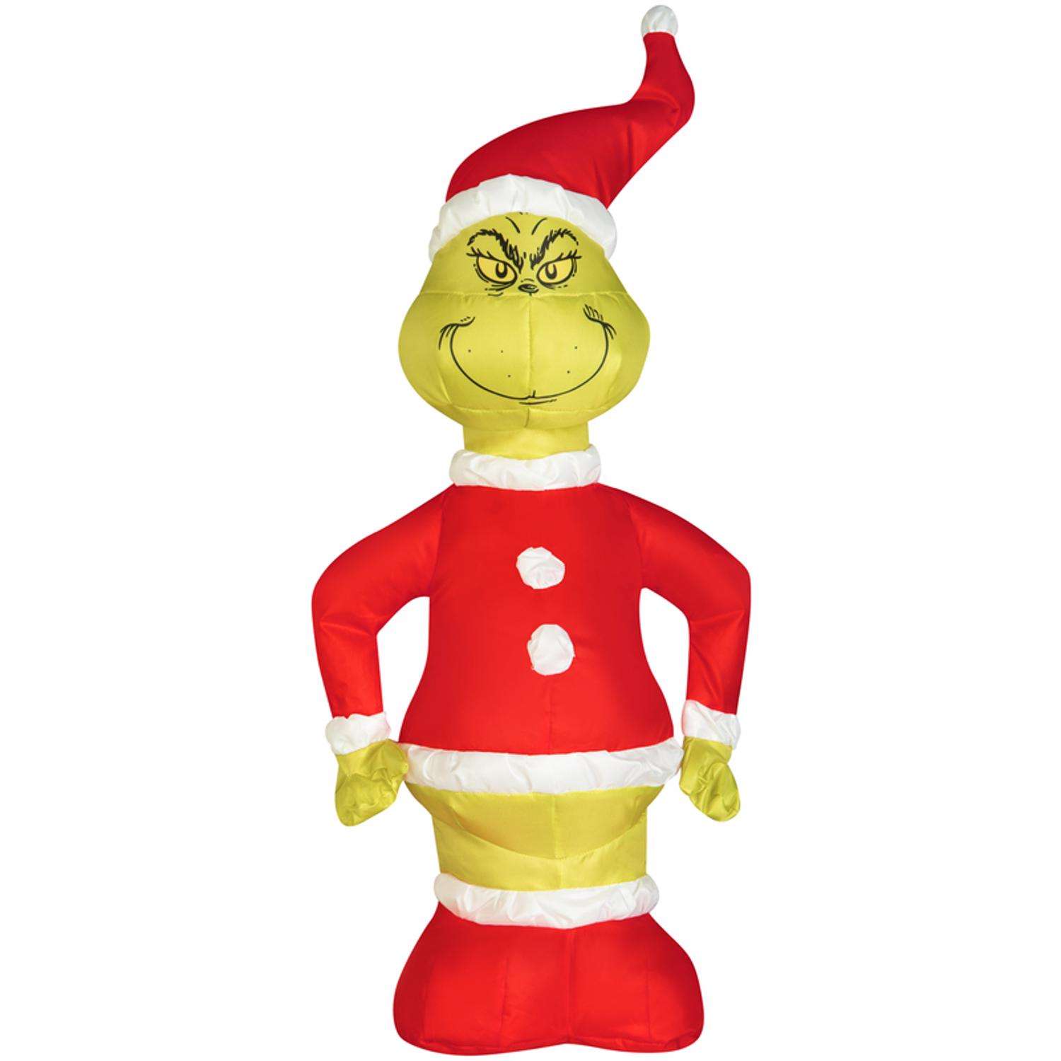 Gemmy Airdorable Multicolored Grinch in Santa Suit Inflatable 19 in ...