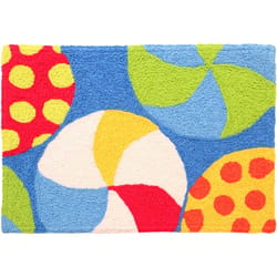 Jellybean 30 in. W X 20 in. L Multicolored Beach Balls Polyester Accent Rug