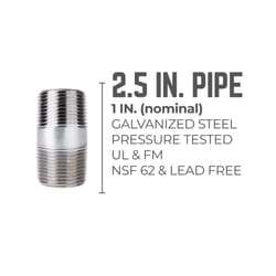 STZ Industries 1 in. MIP each X 1 in. D MIP Galvanized Steel 2-1/2 in. L Nipple