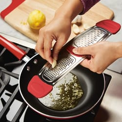 Rachael Ray Red/Silver Silicone/Stainless Steel Multi-Grater