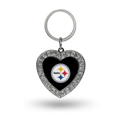 Rico NFL Pittsburgh Steelers Rhinestone Heart Keychain Metal 1 pc