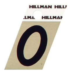 HILLMAN 1.5 in. Reflective Black Vinyl  Self-Adhesive Letter O 1 pc