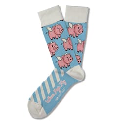 Two Left Feet Unisex When Pigs Fly Novelty Socks Multicolored