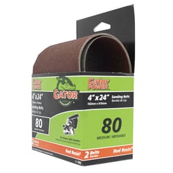 Gator 24 in. L X 4 in. W Aluminum Oxide Sanding Belt 80 Grit Medium 2 pc