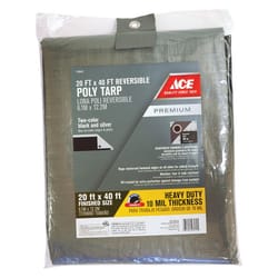 Ace 20 ft. W X 40 ft. L Heavy Duty Polyethylene Tarp Black/Silver