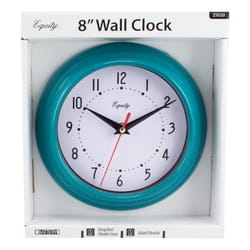 Equity 8 in. L X 8 in. W Indoor Analog Wall Clock Plastic Blue