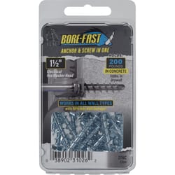 Borefast 1/4 in. D X 1-1/2 in. L Steel Hex Head Screw and Anchor 25 pk