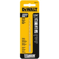 DeWalt 11/64 in. X 3.25 in. L High Speed Steel Split Point Drill Bit Straight Shank 1 pc