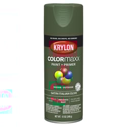Krylon ColorMaxx Satin Italian Olive Paint + Primer Spray Paint 12 oz