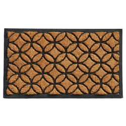 Calloway Mills Circles 2 W X 3 L Black/Brown Rectangle Coir Door Mat