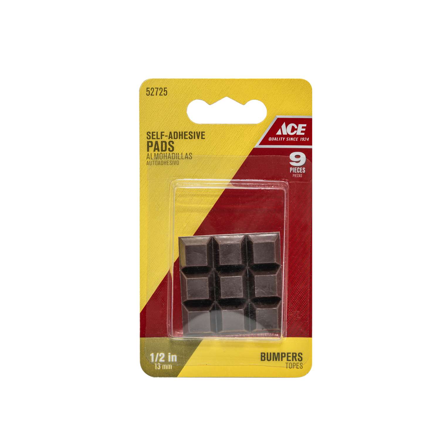 Ace Vinyl Self Adhesive Bumper Pad Brown Square 1/2 in. W X 1/2 in. L 9 pk Ace Hardware