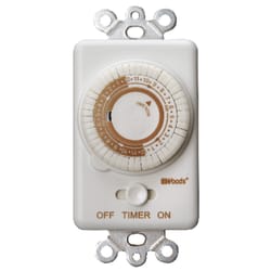 Woods Indoor Wall Switch Timer 120 volt White
