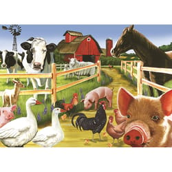 Cobble Hill Farmyard Welcome Tray Puzzle Multicolored 35 pc