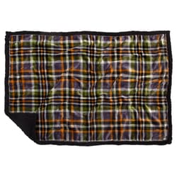 Carstens Inc Multicolored Sherpa Gray Plaid Blanket 20 in. W X 30 in. L