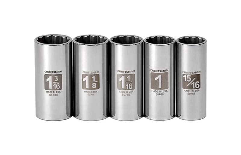 Craftsman 1-3/16 in. X 1/2 in. drive SAE 12 Point Socket Set 5 pc Uae Electronic uaeelectronic.com