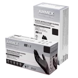 AMMEX Professional Nitrile Disposable Exam Gloves Large Black Powder Free 100 pk