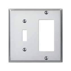 Amerelle Pro Polished Chrome 2 gang Stamped Steel Decorator/Toggle Wall Plate 1 pk