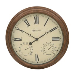 Headwind EZRead Classic Clock/Thermometer/Hygrometer Metal Brown