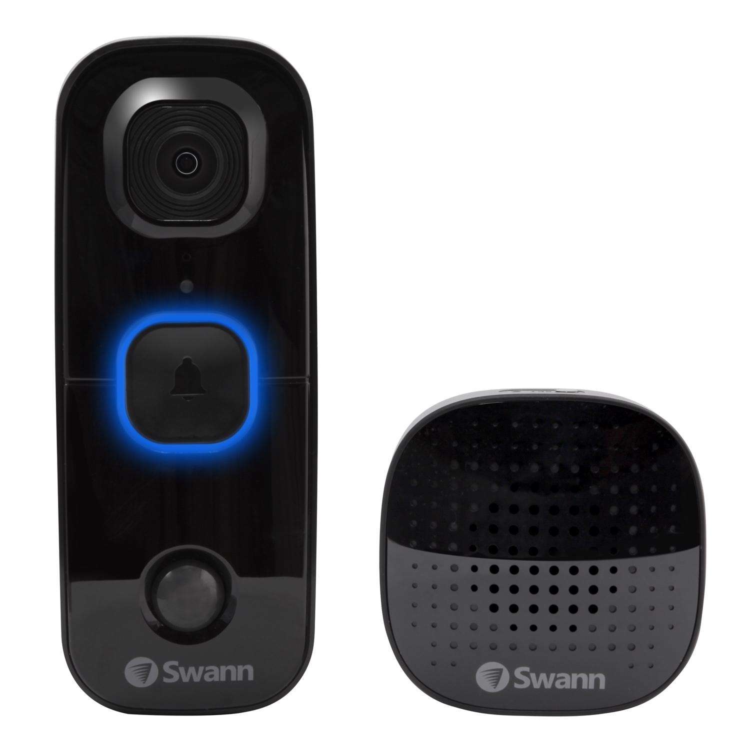 Swann Battery Powered Indoor and Outdoor Black Doorbell Camera - Ace ...