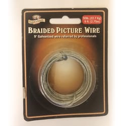 Jacent Chrome Silver Braided Picture Hanging Cord 50 lb 1 pk