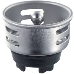 PlumbCraft 2 in. D Chrome Black/Silver Metal Junior Duo Strainer
