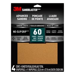 3M Sandblaster 11 in. L X 9 in. W 60 Grit Ceramic Sandpaper 4 pk