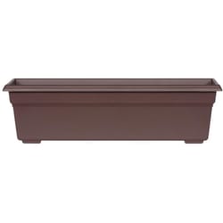 Novelty 6.4 in. H X 23.8 in. W X 8 in. D Plastic Countryside Flower Box Brown