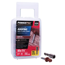 HILLMAN Power Pro No. 10 Ga. X 1.5 in. L Hex Drive Washer Head Coarse Roofing Screws