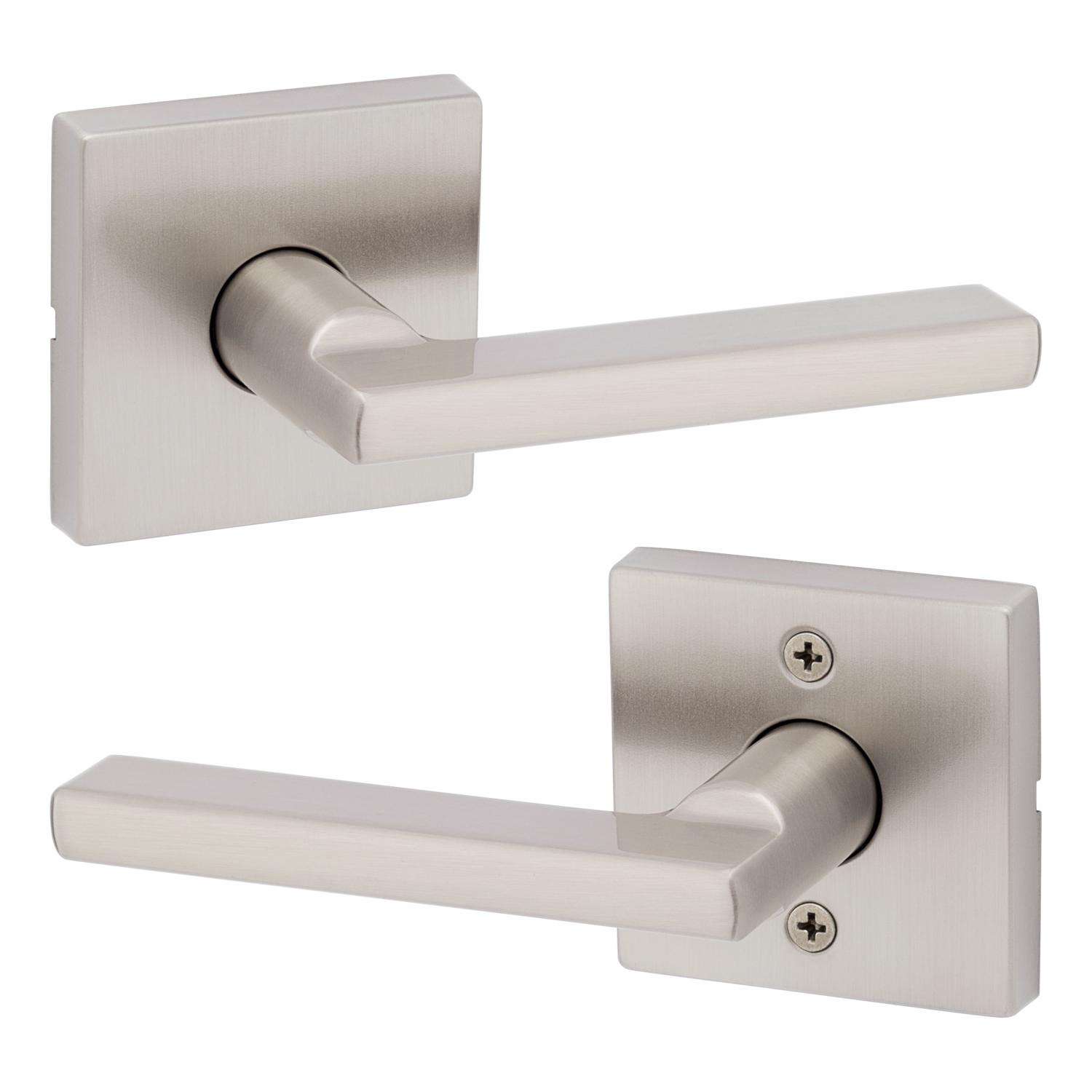 Kwikset Halifax Satin Nickel Privacy Lever Right or Left Handed Kwikset Halifax Satin Nickel Privacy Lever Right or Left Handed