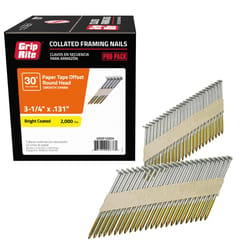 Grip-Rite 3-1/4 in. L Angled Strip Bright Framing Nails 30 deg 2000 pk