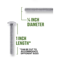 HILLMAN 1/4 in. X 1 in. L Hot Dipped Galvanized Steel Carriage Bolt 100 pk