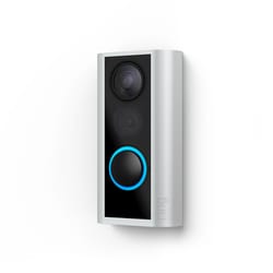 Ring Nickel Silver Metal/Plastic Wireless Smart-Enabled Video Doorbell