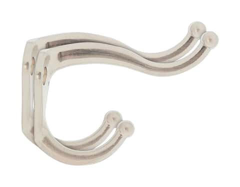 Chapter satin nickel finish coat hooks 2 ct pack, 5 pack 